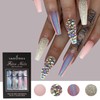 VIVID STELLA Coffin Nail Tips Gorgeous Chrome Glitter Nails Art
