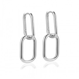 JOVALA Gold/Silver Link Chain Earrings Hoop for Women Teen Girls Paperclip U Hoop Earrings Minimalist Square Huggie Drop Earrings