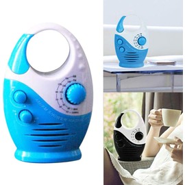 Shower Radio, Waterproof Bathroom Speaker Button, Mini Adjustable Volume Hanging AM/FM Radio with Top Handle for Bathroom Indoor Outdoor Use,Blue