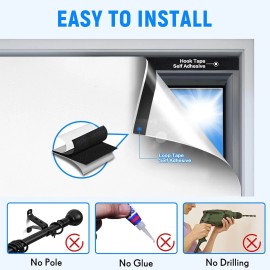 Hezbjiti 2 Pack Blackout Curtains for Bedroom, Self Adhesive Indoor Blackout Blinds, N