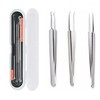 Nose Sebum Pimple Blackhead Double-Ended Extractor & Tweezer Set (4-Piece) 4-Piece Extractor Set 5ea