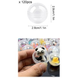 MINZHI Pack of 120 Small Round Capsules, Plastic Ball, Plastic Ball for Filling, Fillable Acrylic Balls, Craft Balls Made of Plastic for Filling Christmas Decorations and Gadgets (Transparent)