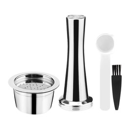 #N/A Reusable Stainless Steel Capsules, Refillable Pod Compatible Fit for ALDI Expressi K-fee Coffee Machines - 4Pcs Set