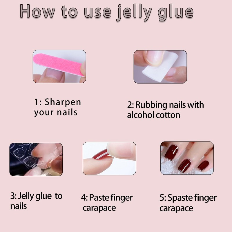 Short Fake Nails - Acrylic Press Ons, Almond Squoval Glossy
