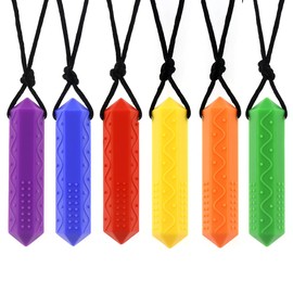 Tuxepoc Chew Necklace - Sensory Chew Toys for Autism, ADHD,Chewy Toy for Biting Needs (Diamond)