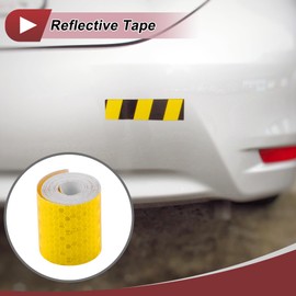 HEROFFIX 1 Pcs Safety Warning Reflective Tape Increased Visibility Reflective Strips 9.84ft X1.97" Yellow PVC