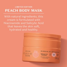 O Boticário Cuide-se Bem Peach Bumbum Body Mask, Moisturizing and Softening Treatment for a Peach-Soft Bum, 8.11 Ounce (230g)