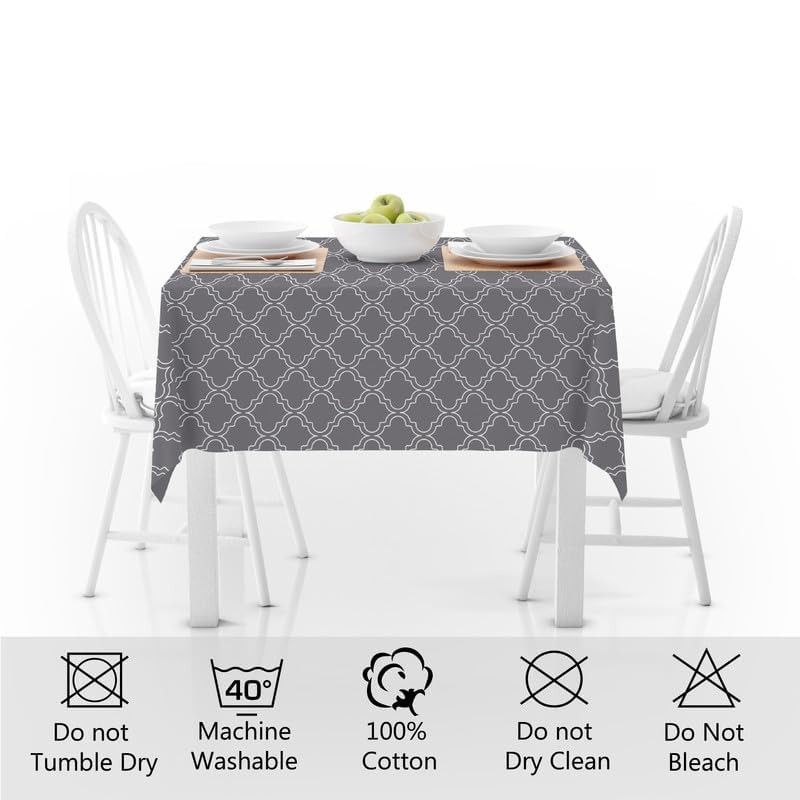 Encasa Homes Printed Tablecloth 145 x 145 cm for Square