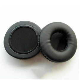 Gatuida 2pcs Round Earphone Ear Cushion Replacement Covers Diameter for Headphone High Elasticity Sponge Leather Headset Earmuffs