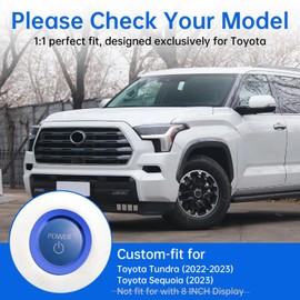 Zekrom Car Center Console Knob Cover for Toyota Tundra 2022-2023 for Sequoia 2023, Drive Mode Tune Cap, Rear Mirror Knob Cover, Start Push Button Trim, Multimedia Tune Knob Ring (14 Inch 4Pcs Blue)