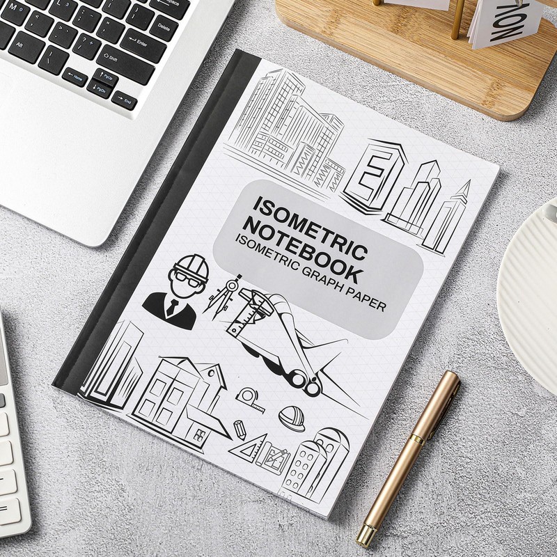 Ctosree 5 Pcs Isometric Graph Paper Notebook 8.5" x 11"