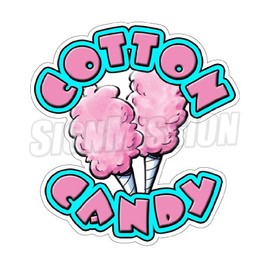 Cotton Candy Concession Decal Trailer cart Sign Stand