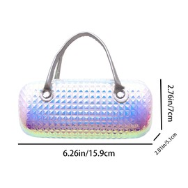 BQWanFA Cute Cartoon Glasses Case for Girls Kids Waterproof, with Handle, Fancy Diamond Pattern Design, Eyewear Storage for Sunglasses & Eyeglasses, Makeup & School Supplies