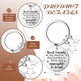 Cunno 6 Pieces Friendship Keychain Gifts, Best Friend Inspirational Keychain, Friendship Jewelry Appreciation Keychain (Star Pattern)