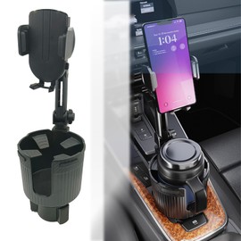 Cup Holder Phone Holder, 2 in 1 Expandable Cup Phone Holder for Car, Upgraded Cell Phone Holder Extender for Bottles Cups Drinks Snack, Compatible with Most Cars