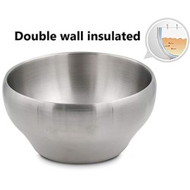 Bricktown Supply Co. Stainless Steel Double-wall Vacuum Insulated Bowl, 24 oz, Perfect bowls for serving ice cream, hot soup, or queso (1 Pack, Maroon)