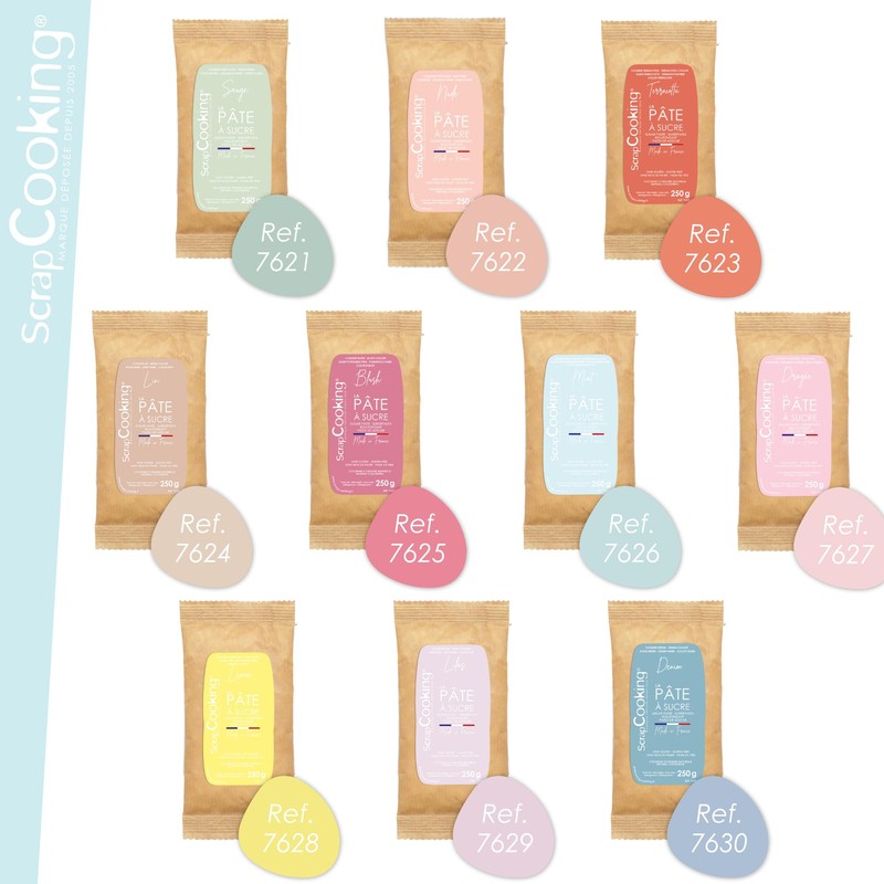 ScrapCooking - Fondant Pastel Blue "Mint" 250 g - Dye