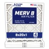 Filter King 8x20x1 Air Filter 4-PACK MERV 8 Actual Size