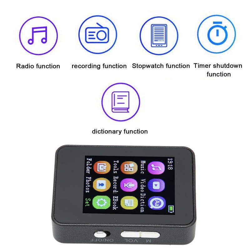 T7 MP4 Player 1.8inch Large Screen Music Player with FM
