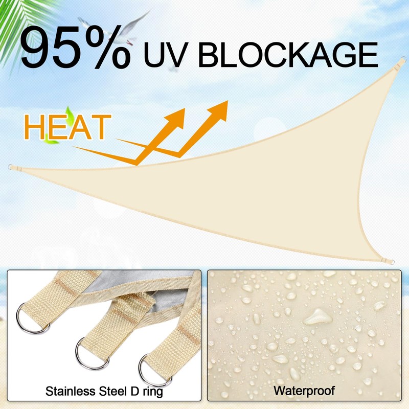 Vincreem Pool Canopy Sunshade with 6.2ft Adjustable Poles for 18