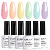 RARJSM Gel Nail Polish Set 6Pcs Pastel Gel Polish Rainbow