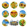 Cheriswelry 8Pcs Diamond Painting Coasters Sunflower Diamond Coasters with Holder
