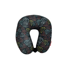 Bookishbunny U Shaped Micro Beads Microbead Neck Head Support Travel Pillow, 12"x12"x4" (Diamond)