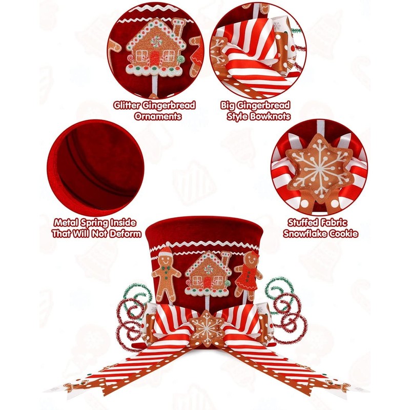 KAHEIGN Christmas Tree Topper, 25CM Large Red Xmas Tree Top