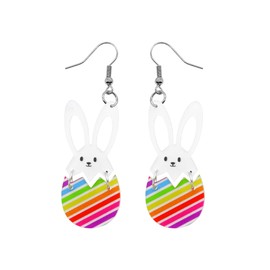 Hcvone Easter Gifts For Women Girls Easter Bunny Earrings Novelty Rabbit Egg Gnome Shaped Dangle Earrings Cute Cartoon Ear Decoration Gifts (5)