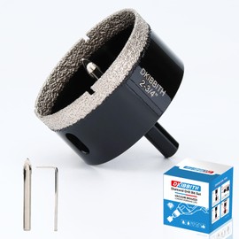 2-3/4" Diamond Hole-Saw Bits with Pilot Drill Bit 2-3/4 in Diamond Tipped Tile Hole Saws with Guiding Bit for Accurate Drilling, for Porcelain Tile Ceramic Pottery Granite Stone Glass Bottles 70mm