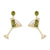 Madison Tyler Martini Earrings for Women | Gold Plated Olive