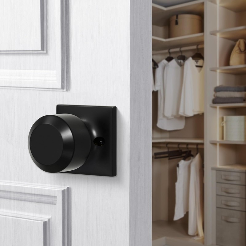 goldenwarm Black Half Dummy Door Knobs, Single Side Door Handles