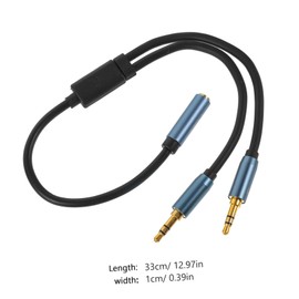CAXUSD 1pc Headphone Audio Splitter y Adapter Cable Compact Earphone Splitter for Dual Devices Lightweight and Design for Laptop and Computer Use