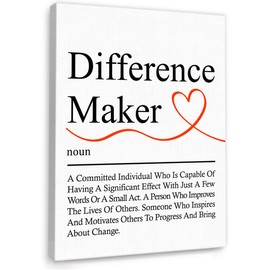 Difference Maker Definition Wall Decor,Difference Maker Wall Art Canvas Frame Print for Office Wall Decor,Thank You Gift for Mentor Coach Teacher