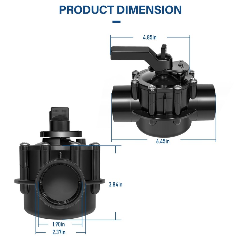 Bzsunway Pool Inline 2 Way Diverter Valve 1 1/2 Inch