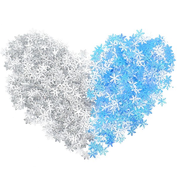 1000pcs Snowflakes Confetti for Winter Wonderland Decorations Silver Snowflake Confetti
