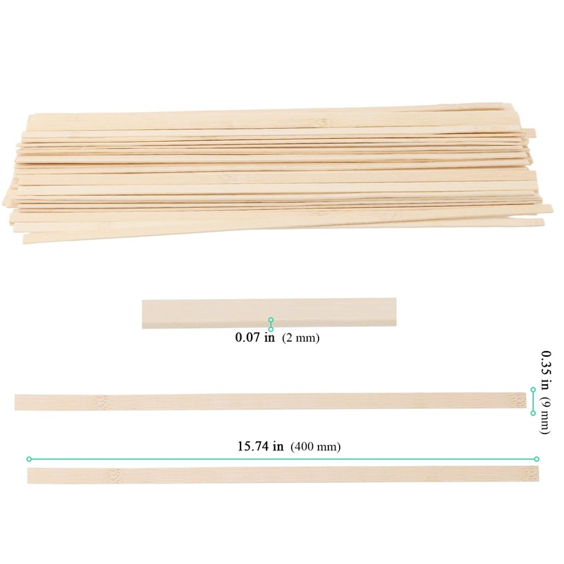 SENJEOK 100 PCS Long Bamboo Craft Sticks, 40 x 0.9