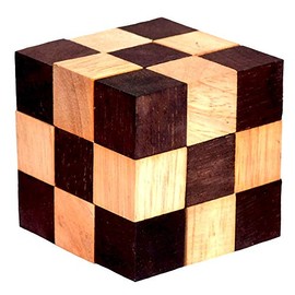 Snake Cube Medium, Snake Cube Natural Medium Cube Snake Puzzle IQ Puzzle Cobra Cube Wooden Snake Cube 3 x 3 x 3 Brain Teaser IQ Test 3D Puzzle Children's Puzzle Wooden Toy