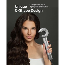 Hair Dryer for Women - 110,000 RPM High-Speed Brushless Motor, Plasma Tech, Quick Dry in 5 Mins, 346g Lightweight & Portable Hair Blow Dryer, No Heat Damage, Smart Temp Control - Grey