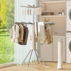 Clothes Drying Rack, Aluminum Garment Rack Portable and Foldable Space Saving Laundry Drying Rack - Metal Drying Rack Clothing Floor Folding Balcony Bedroom Household