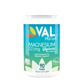 VAL Magnesium Glycinate 325mg with B6 & Potassium | High Absorption | Stress Relief & Muscle Relaxation | Non-GMO, Gluten-Free | 90 Tablets