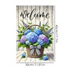 BlissYard Spring Welcome Garden Flag 12x18 Inches Hydrangea Basket Yard