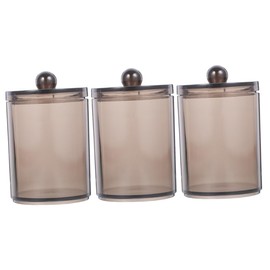 CAXUSD Cotton Swab Containers Lid 3pc Cotton Pad Dispenser Compact for Home Office