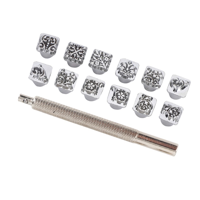 12Pcs Stamping Punch Tool Tang Dynasty Flower Design DIY Vegetable