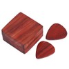 Guitar Pick Wooden Box with 2Pcs Red Rosewood Picks Musical