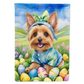 Caroline's Treasures DAC5185GF Silky Terrier Easter Egg Hunt Garden Flag Mailbox Flag Decorative Yard Flag Banner Outside Patio Artwork Yard Flower Beds, Garden Size, Multicolor