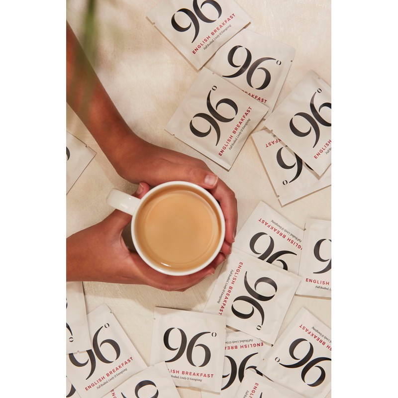 96° English Breakfast Tea - 20 Pyramid Tea Bags, Individually