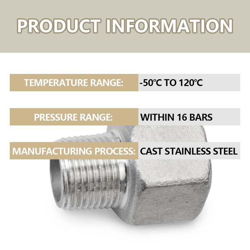 Bwintech 2 Pcs 3/8" Male to 3/4" Female BSP Thread