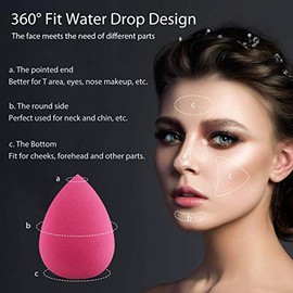 Jasinber Set de 5 Esponjas Maquillaje con Soporte de ayuda