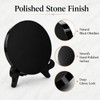 2 Pcs Black Obsidian Scrying Mirrors with Stands, 3.9 in
